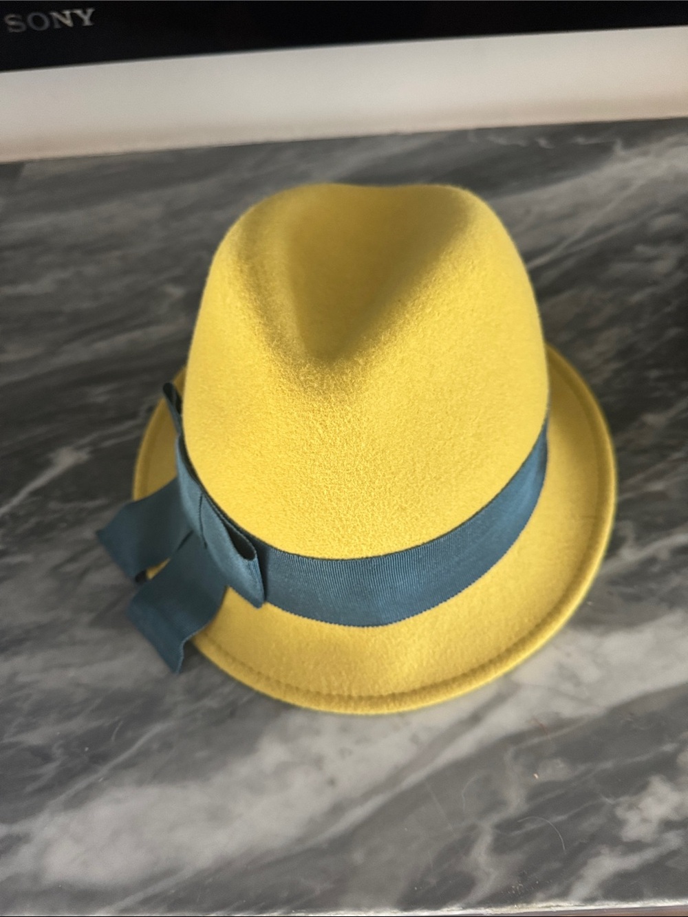 Halogen Mustard Yellow Felt Fedora Hat